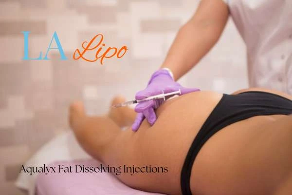 Woman having fat dissolving injections Liverpool on thighs