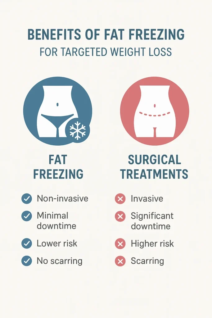 graphic showing the benefits of fat freezing Liverpool