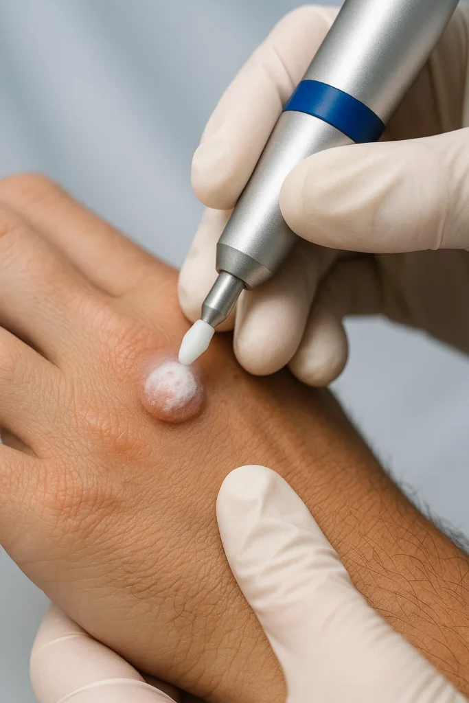 example of wart removal Liverpool using cryopen